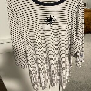 Torrid Dark Gray and White Striped Top